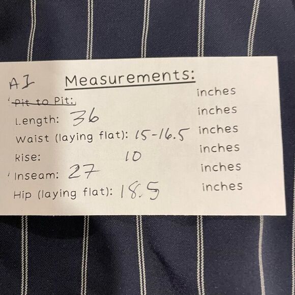 Athleta Poly Spandex Stretch Pin Striped midtown Jogger Pants Navy Blue 6 #AI - Picture 8 of 8